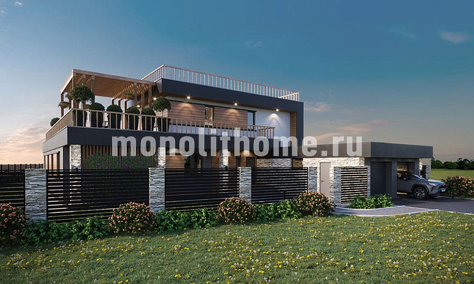 Проект дома из несъемной опалубки Путилов-2 двухэтажный 15х15 ...